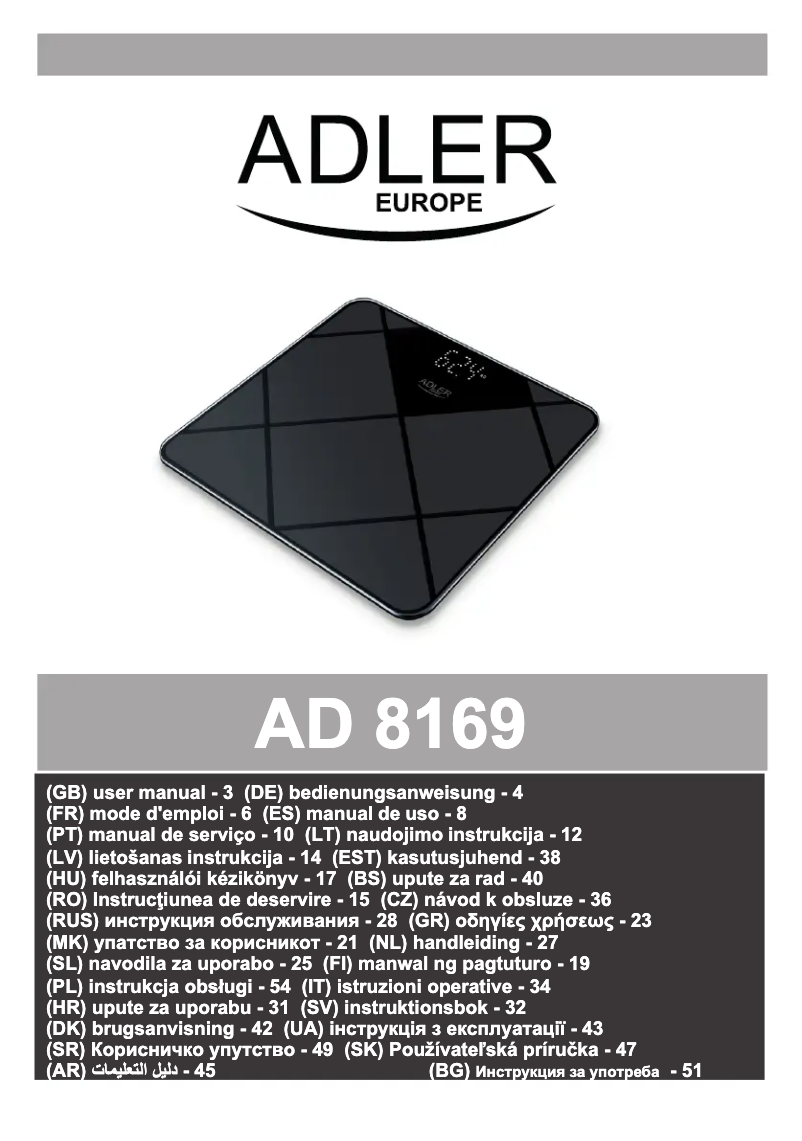 Image de la première page du manuel de l'appareil AD 8169
