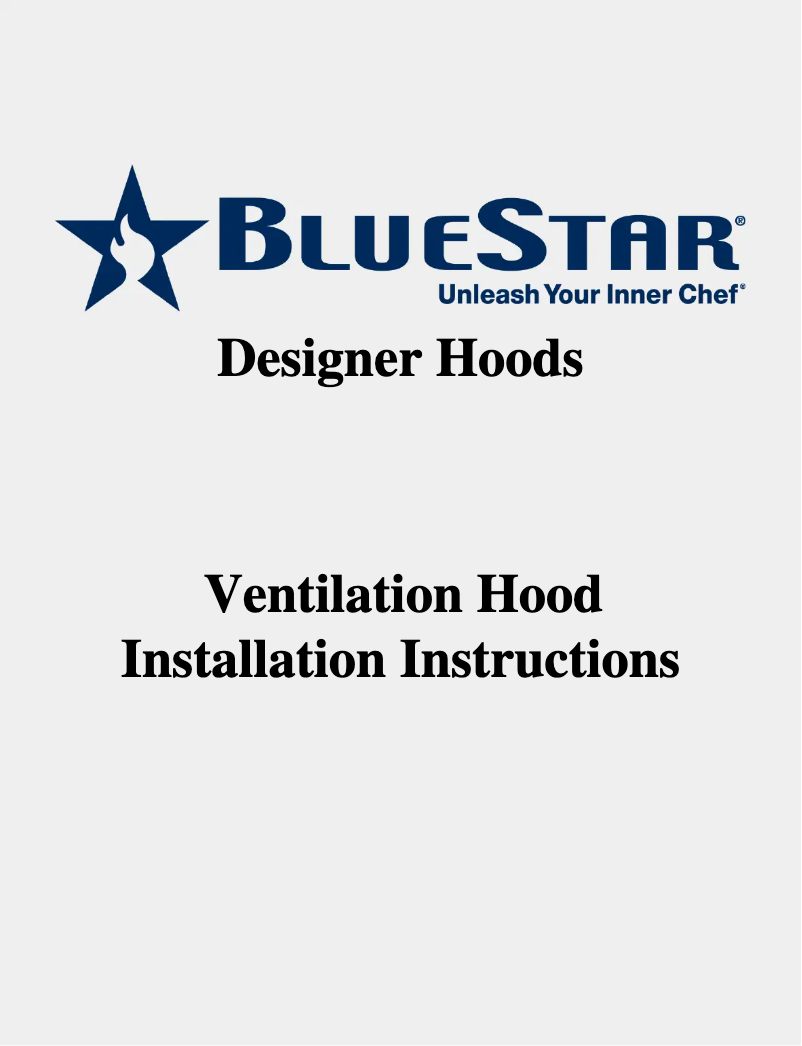 Page n°1 - Guide d'installation BlueStar BS-MANH-I-60-SS