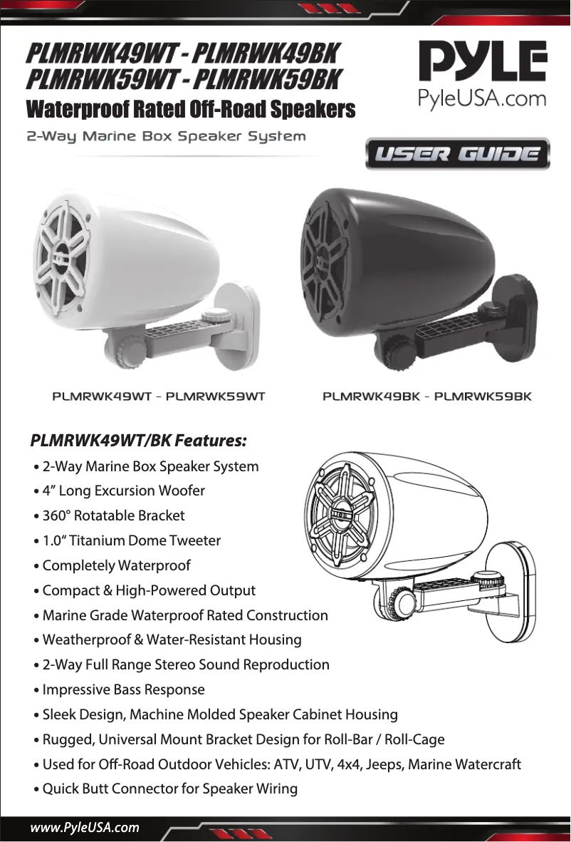 Page n°1 - Manuel utilisateur Pyle PLMRWK59BK