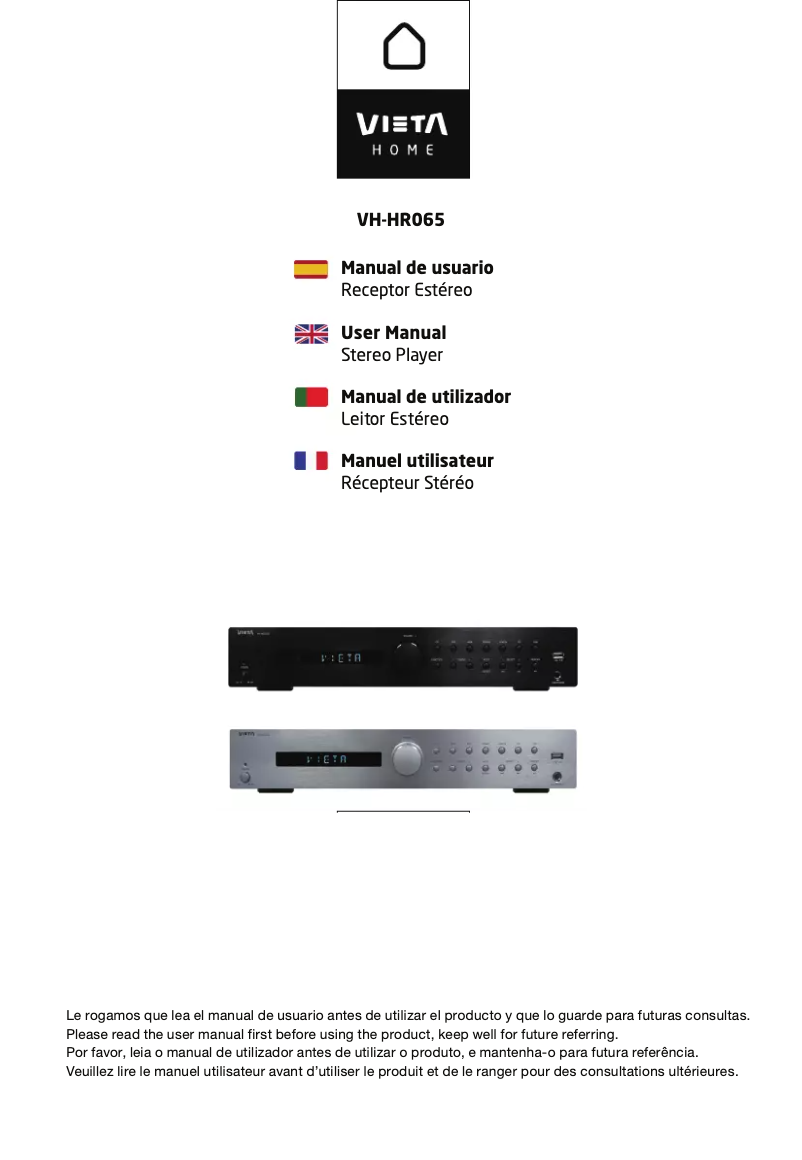 Image de la première page du manuel de l'appareil VH-HR065