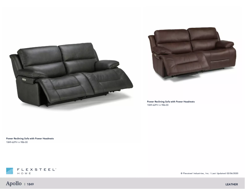 Page n°1 - Manuel utilisateur Flexsteel Apollo 1849-62PH