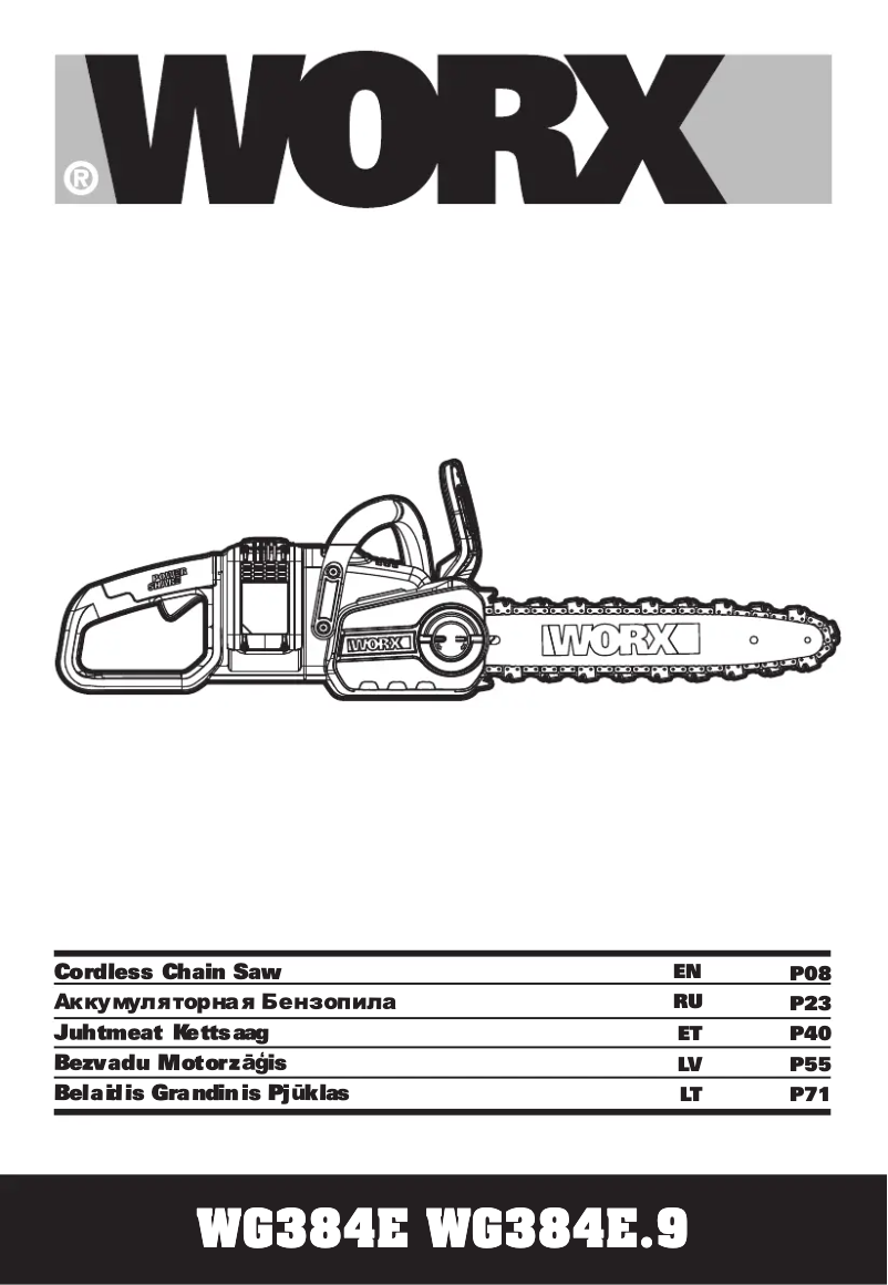 Page n°1 - Manuel utilisateur Worx WG384.9