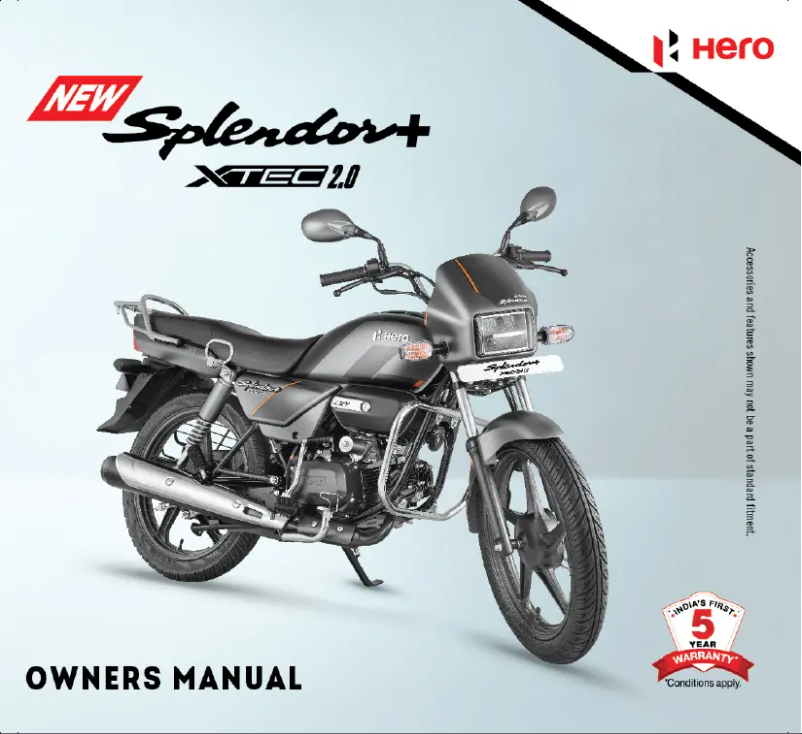Page 1 de la notice Manuel utilisateur Hero Splendor+ Xtec 2.0 (2024)