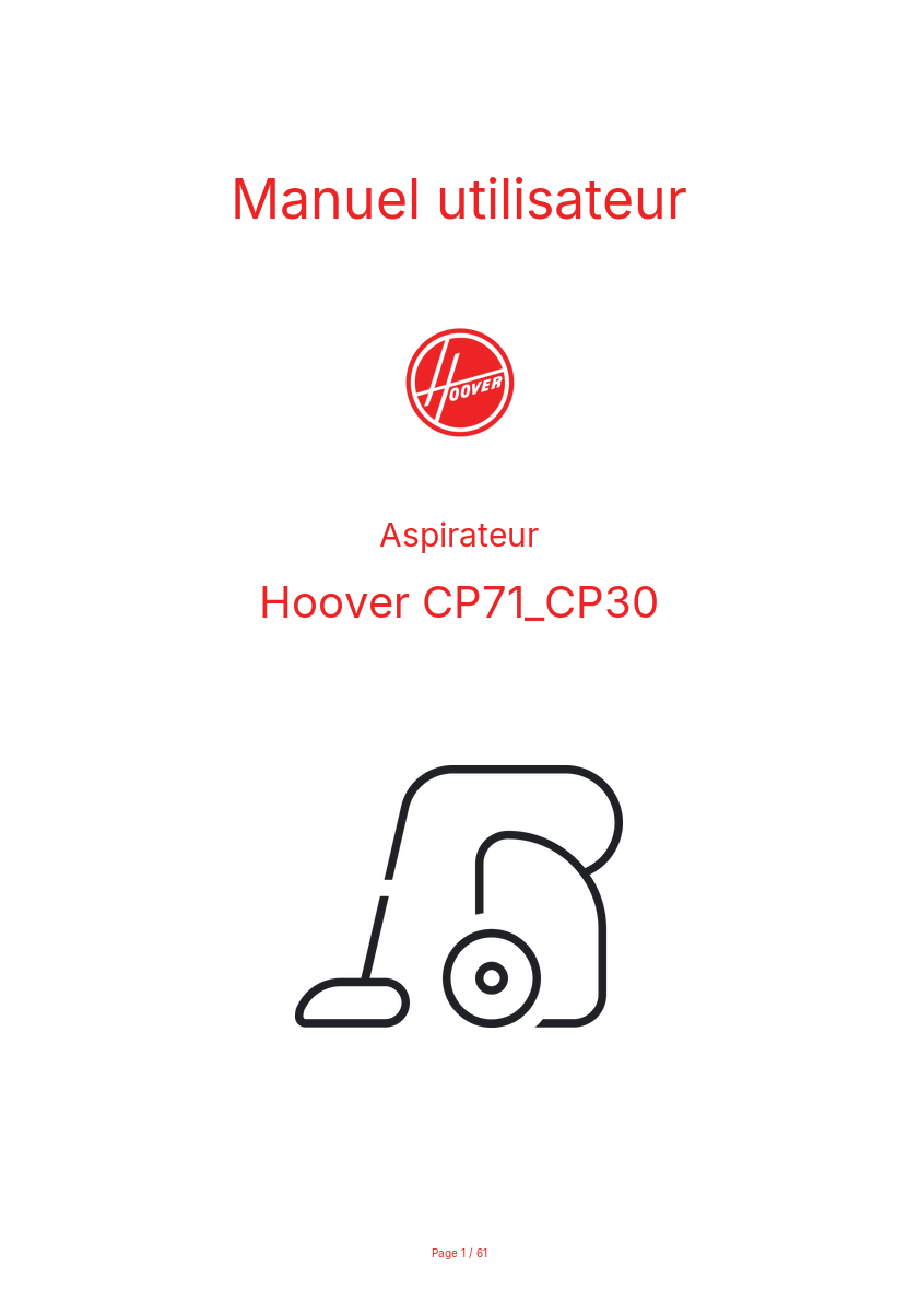 Image de la première page du manuel de l'appareil CP71_CP30