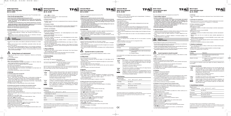 Page n°1 - Manuel utilisateur TFA 30.5031