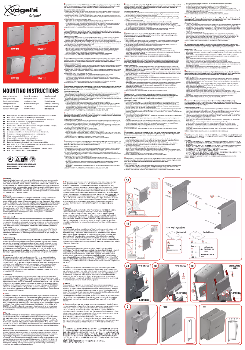 Page n°1 - Manuel utilisateur Vogel's VFW 032