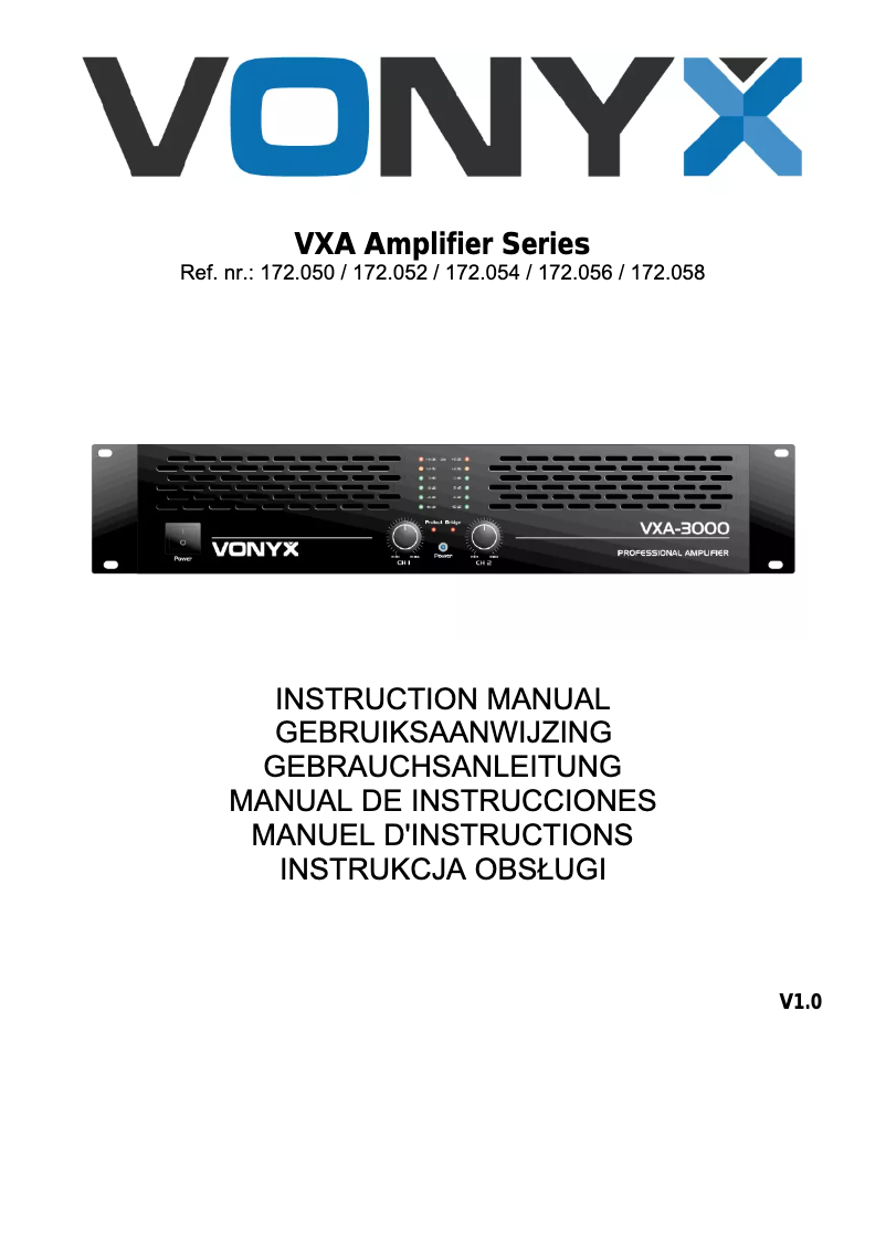 Page n°1 - Manuel utilisateur Vonyx 172.052