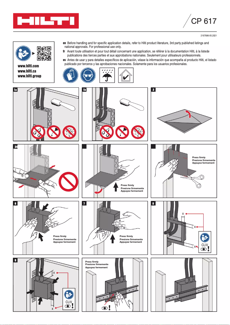 Page 1 de la notice Manuel utilisateur Hilti CP 617