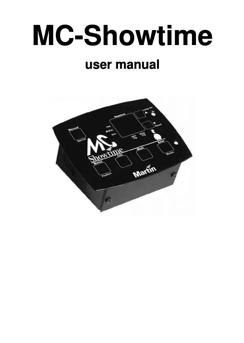 Image de la première page du manuel de l'appareil MC Showtime Performance