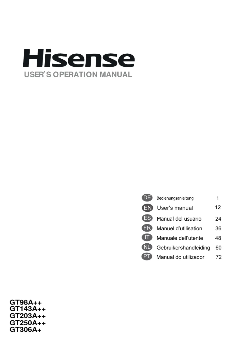 Page n°1 - Manuel utilisateur Hisense GT143A