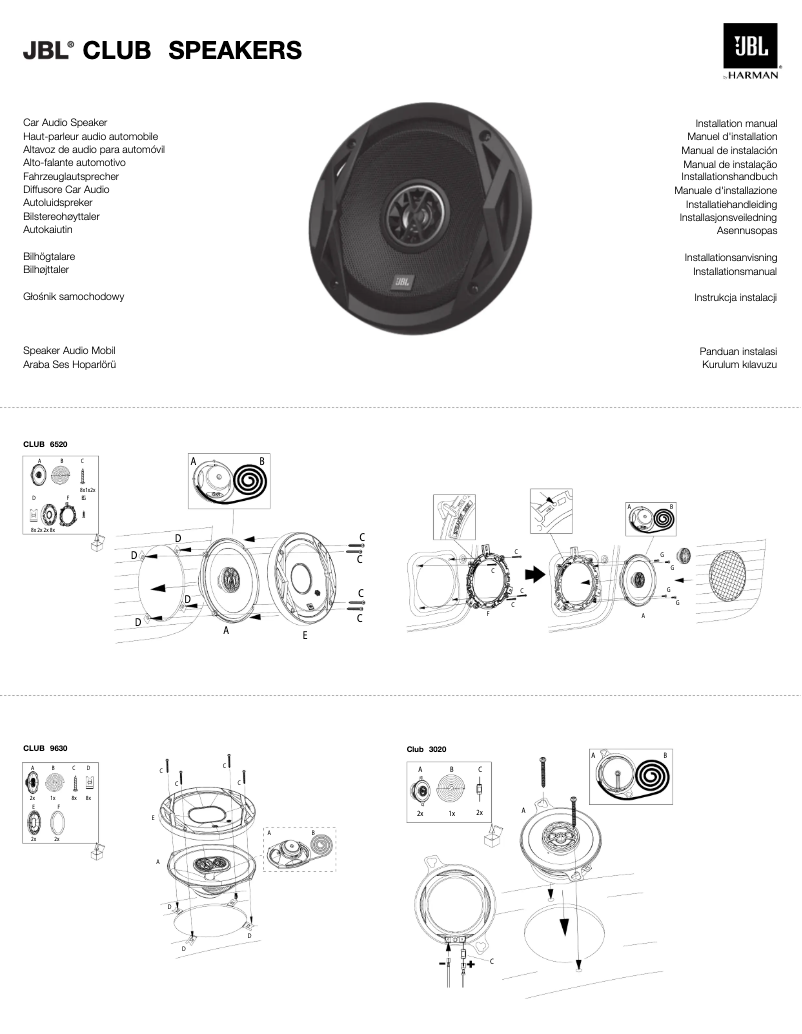 Page 1 de la notice Manuel utilisateur JBL Club 6420