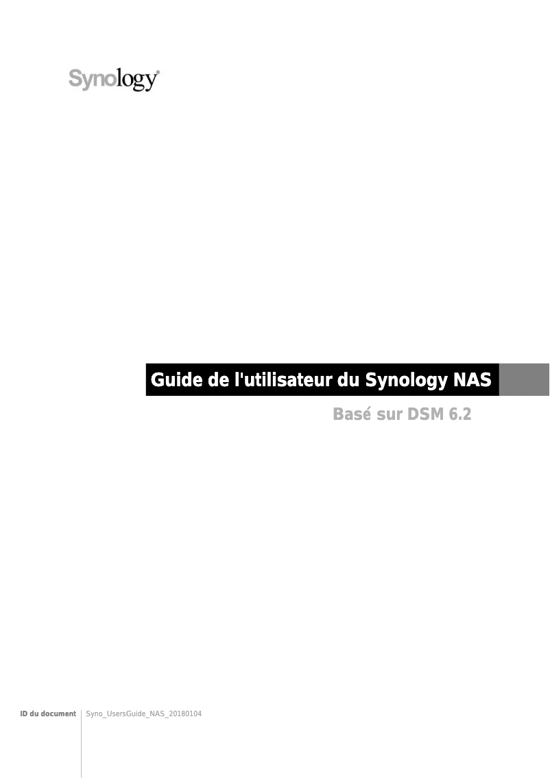 Page n°1 - Manuel utilisateur Synology RackStation RS2818RP+