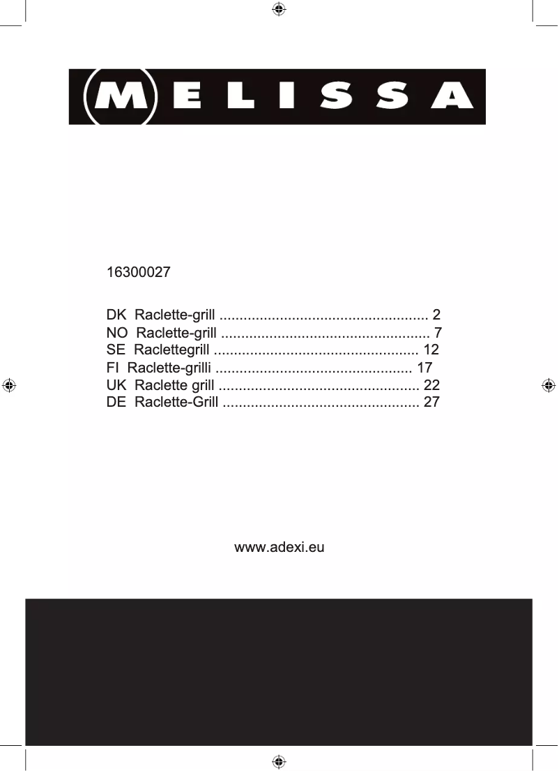 Page 1 de la notice Manuel utilisateur Melissa 16300027