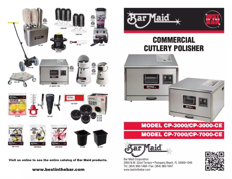 Page n°1 - Manuel utilisateur Bar Maid CP-7000