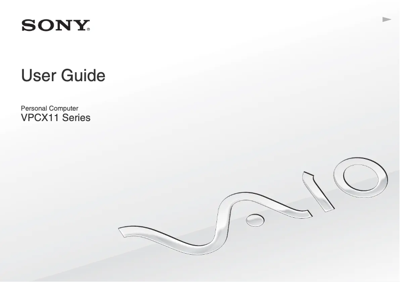 Page n°1 - Manuel utilisateur Sony Vaio VPCX111KX