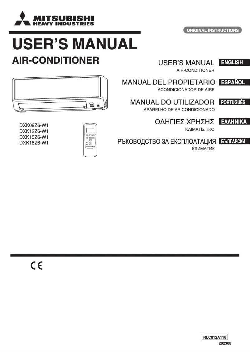Page 1 de la notice Manuel utilisateur Mitsubishi DXK18Z6-W1