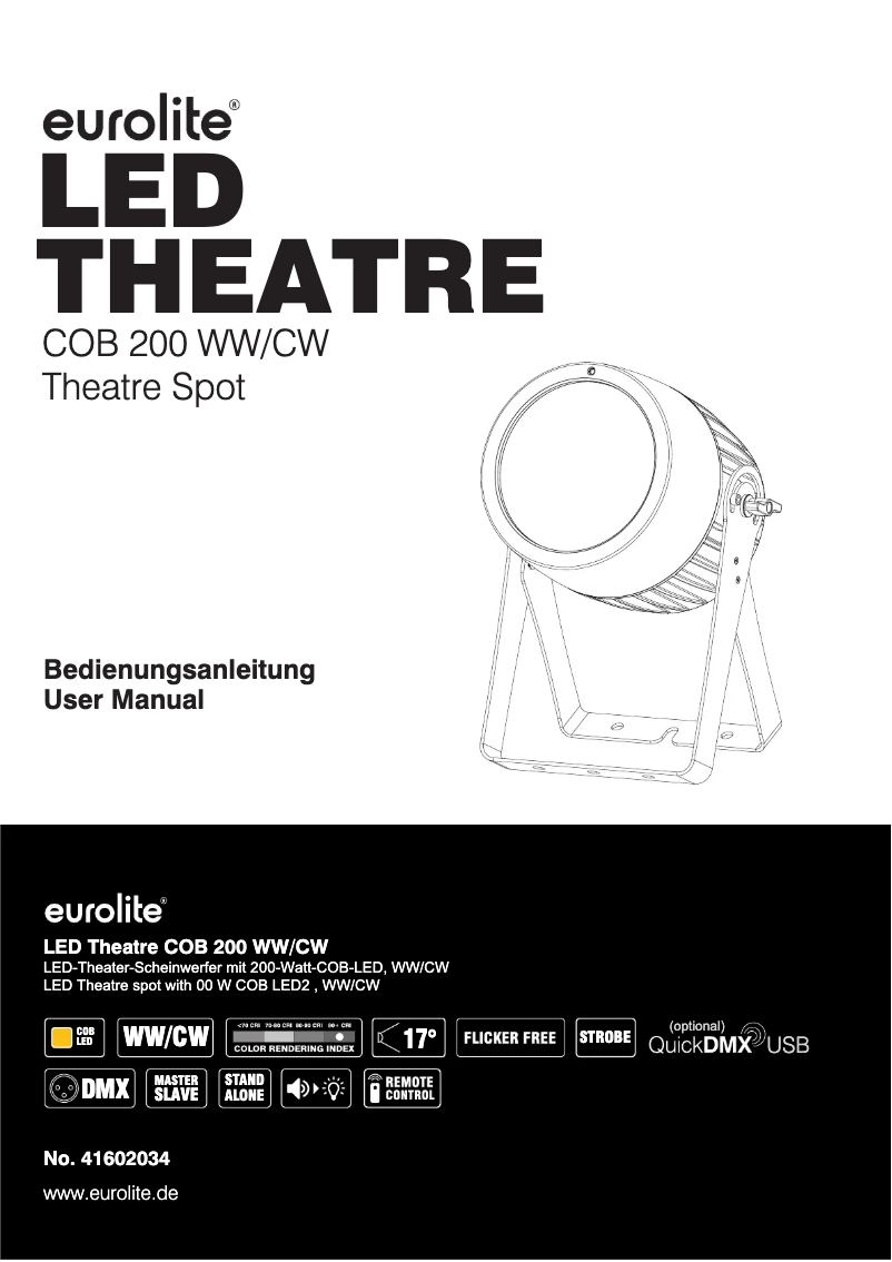 Page 1 de la notice Fiche technique Eurolite LED Theatre