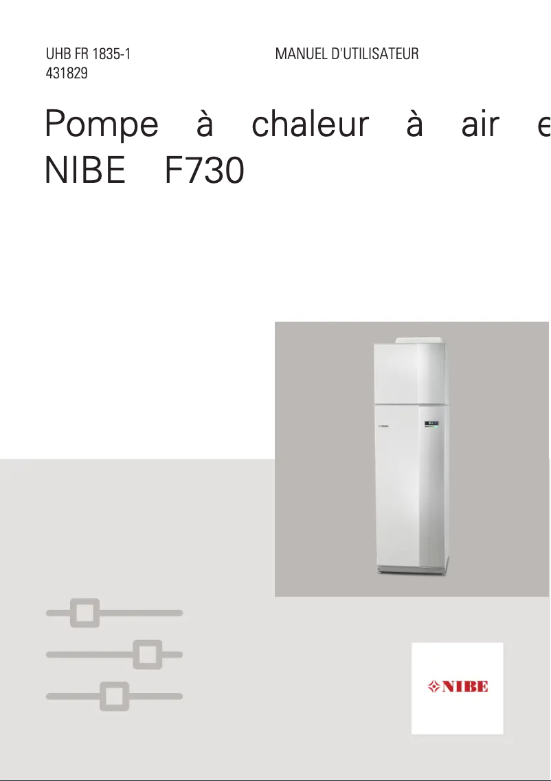 Page 1 de la notice Manuel utilisateur Nibe F730
