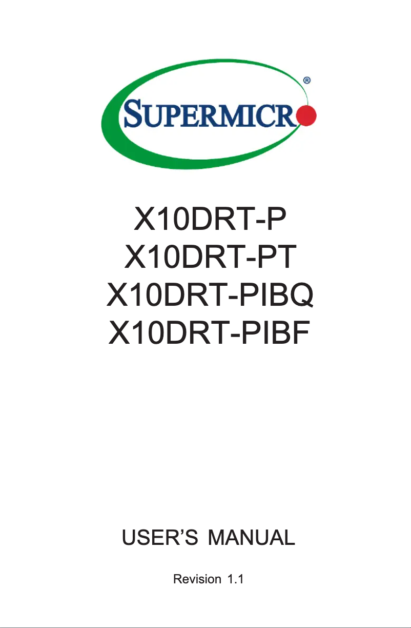 Image de la première page du manuel de l'appareil X10DRT-PIBF