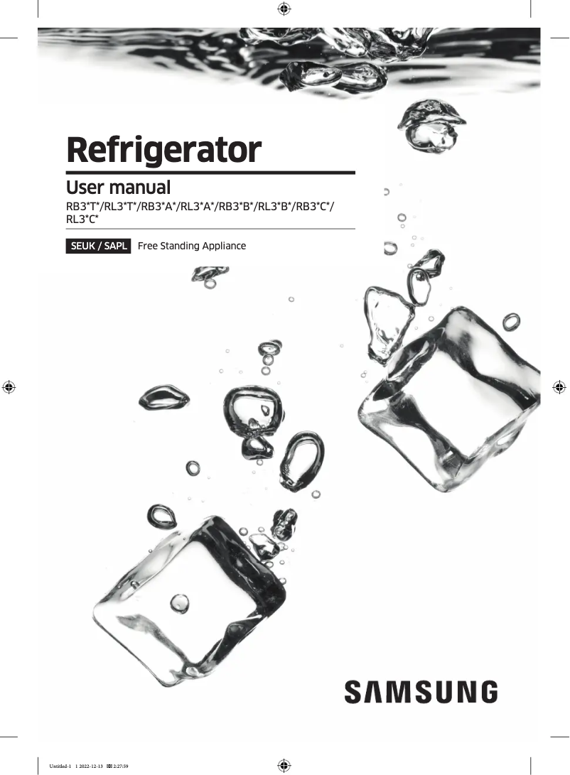 Image de la première page du manuel de l'appareil RB38T606EWW