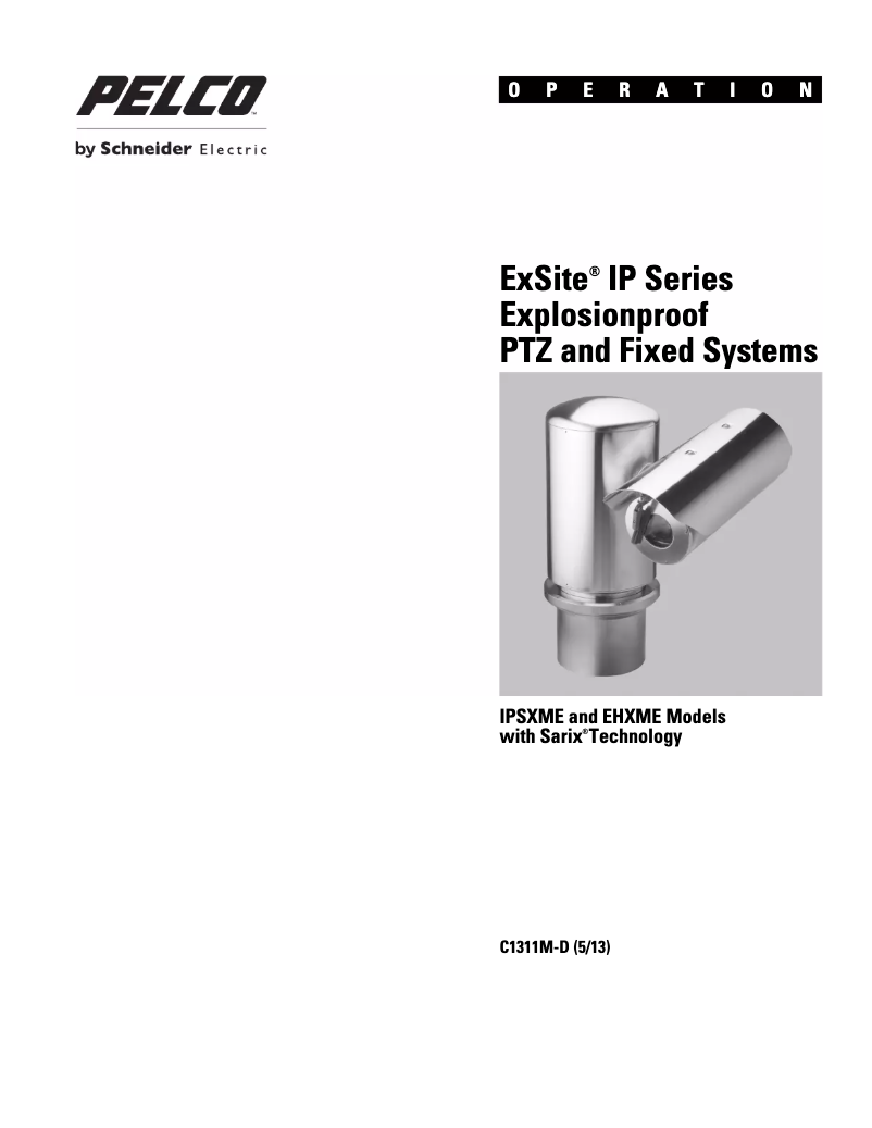 Page n°1 - Manuel utilisateur Pelco ExSite EHXME1362X