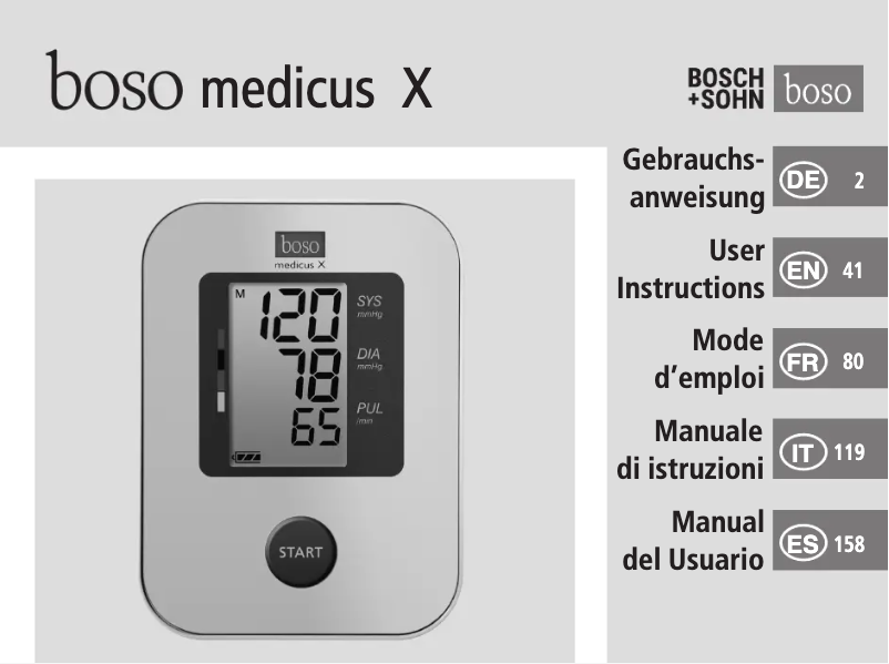 Page n°1 - Manuel utilisateur Boso Medicus X