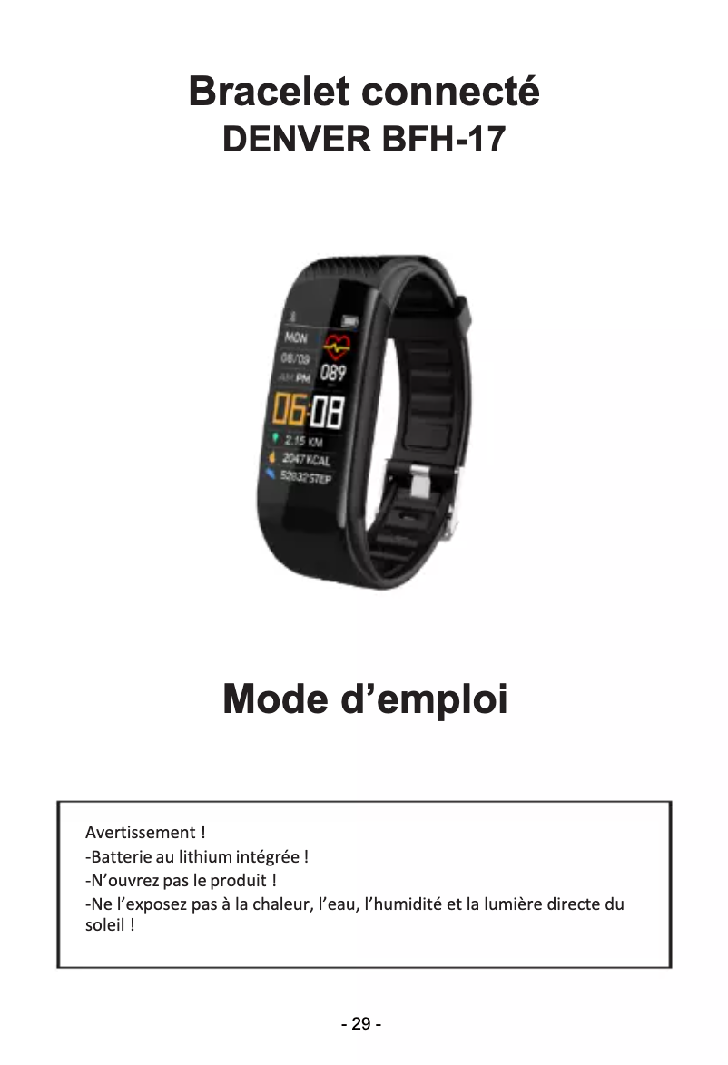 Image de la première page du manuel de l'appareil BFH-17