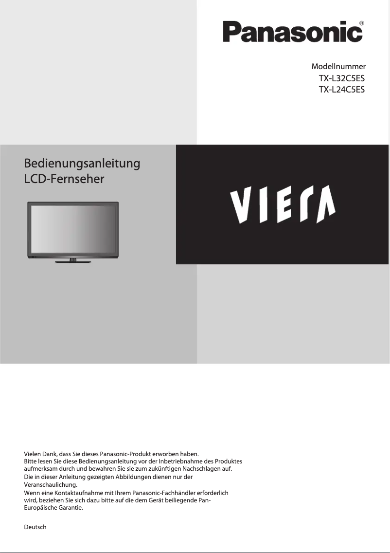 Image de la première page du manuel de l'appareil Viera TX-L32C5ES