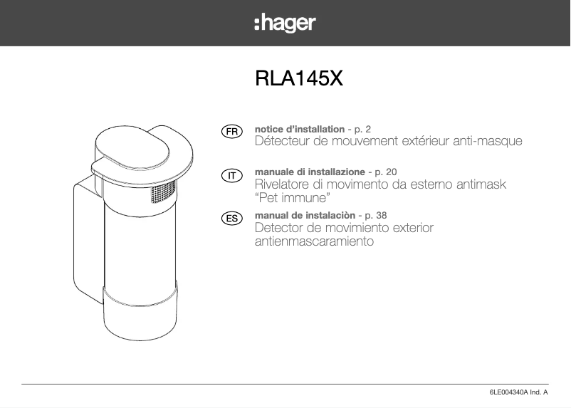 Image de la première page du manuel de l'appareil RLA145X