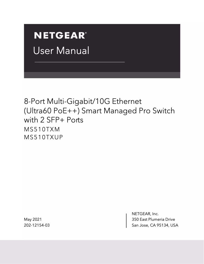 Page n°1 - Manuel utilisateur Netgear MS510TXM