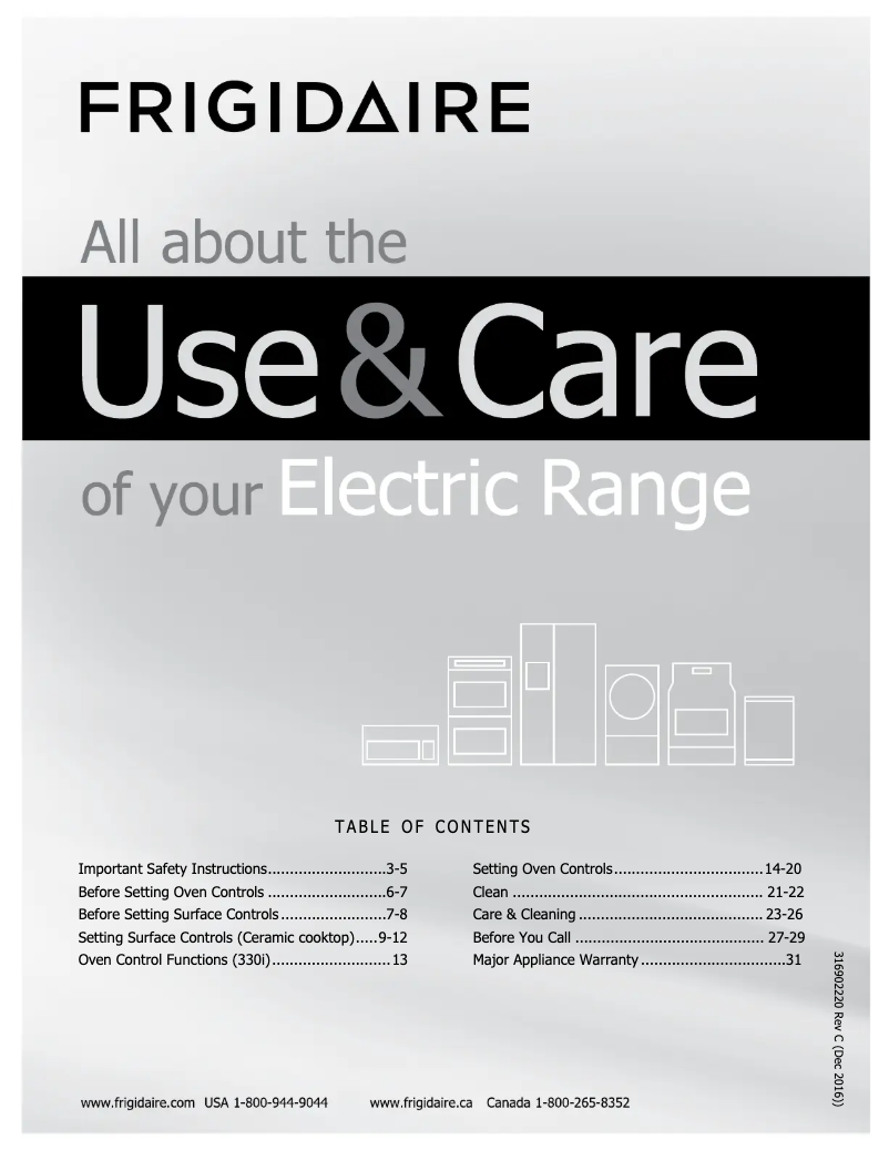 Page 1 de la notice Manuel utilisateur Frigidaire FFEF3019MB