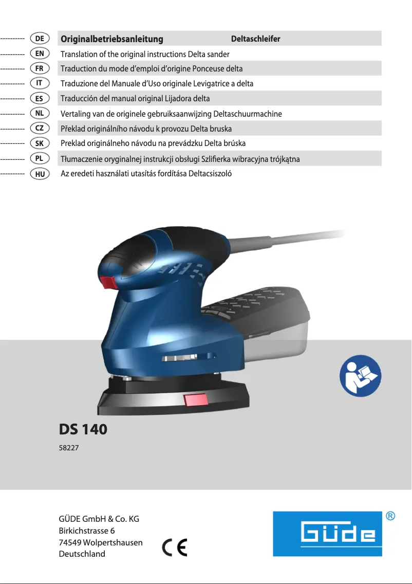 Page 1 de la notice Manuel utilisateur Güde DS 140