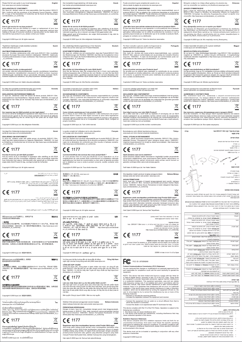 Page 1 de la notice Manuel utilisateur Iqua BHS-611
