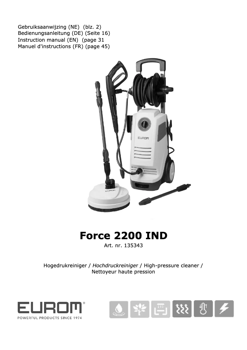 Image de la première page du manuel de l'appareil Force 2200IND