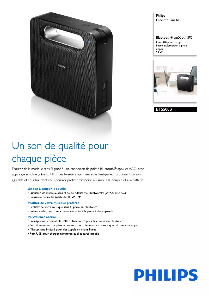 Imagen de la primera página del manual del dispositivo BT5500