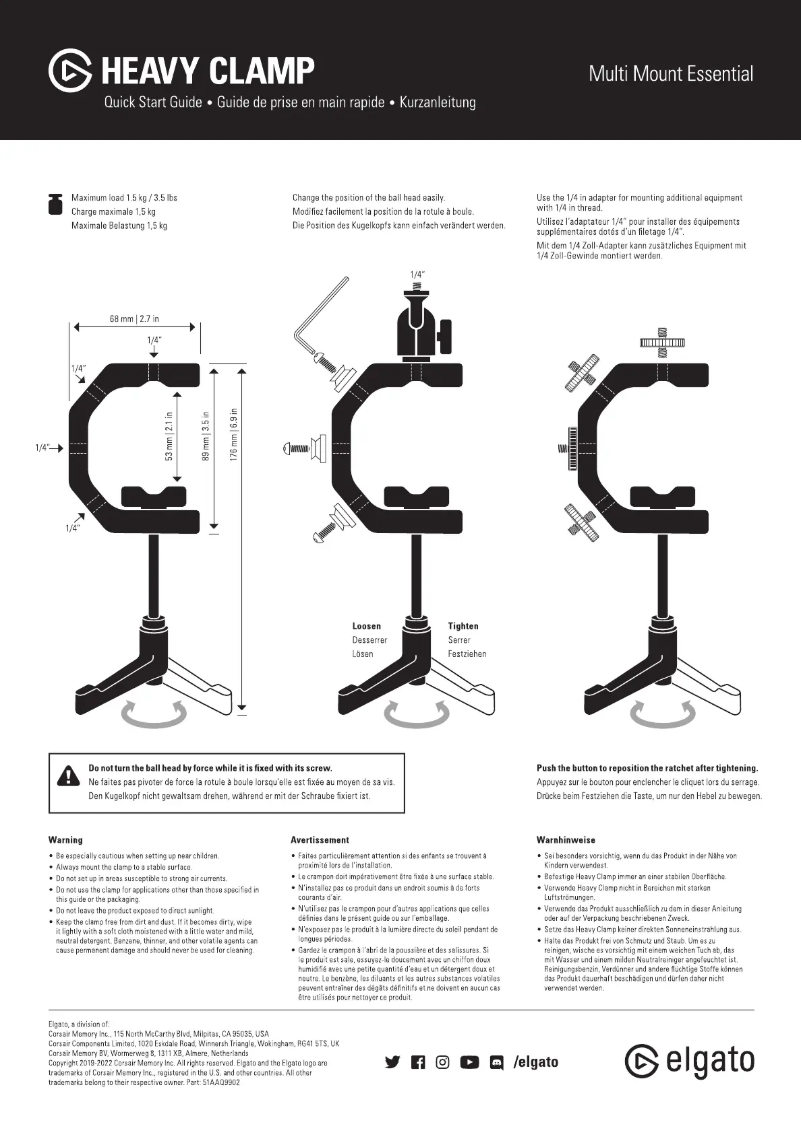 Image de la première page du manuel de l'appareil Heavy Clamp