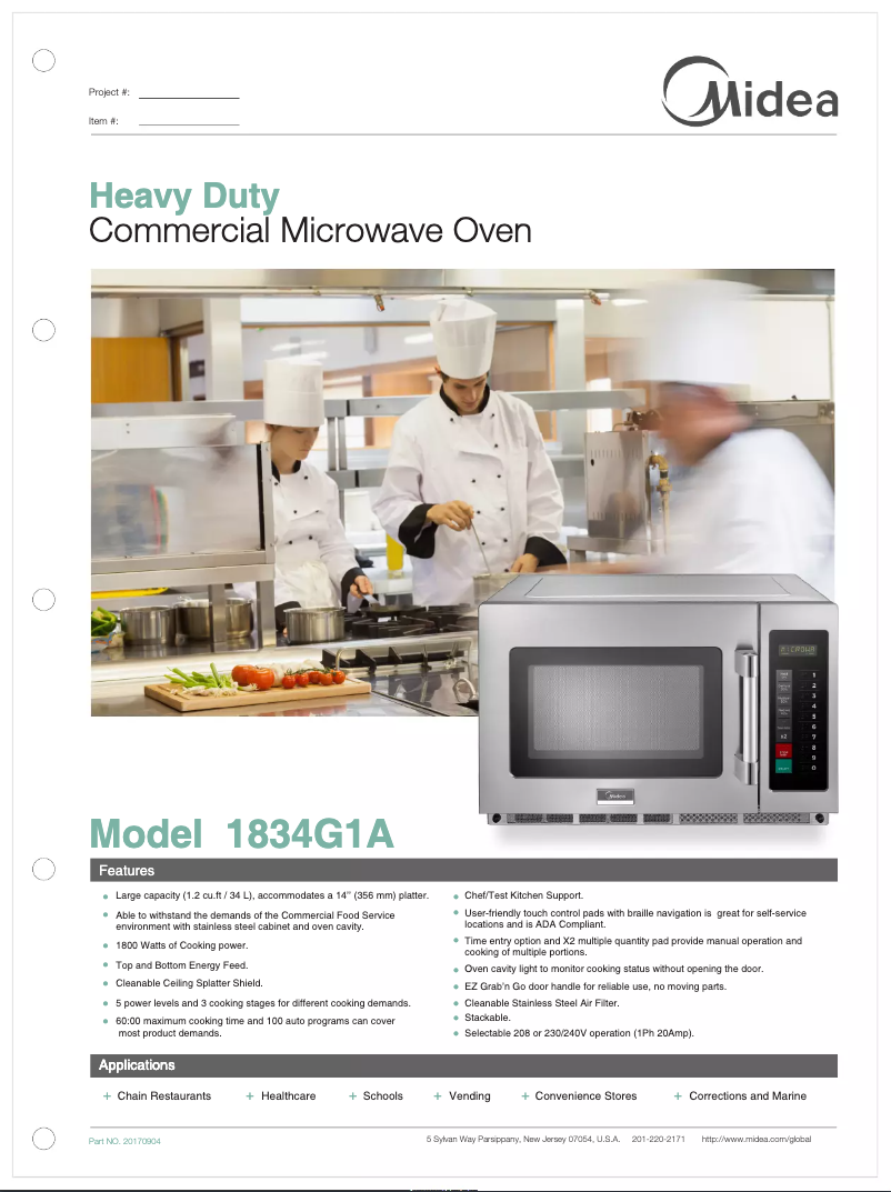 Page 1 de la notice Manuel utilisateur Midea 1834G1A