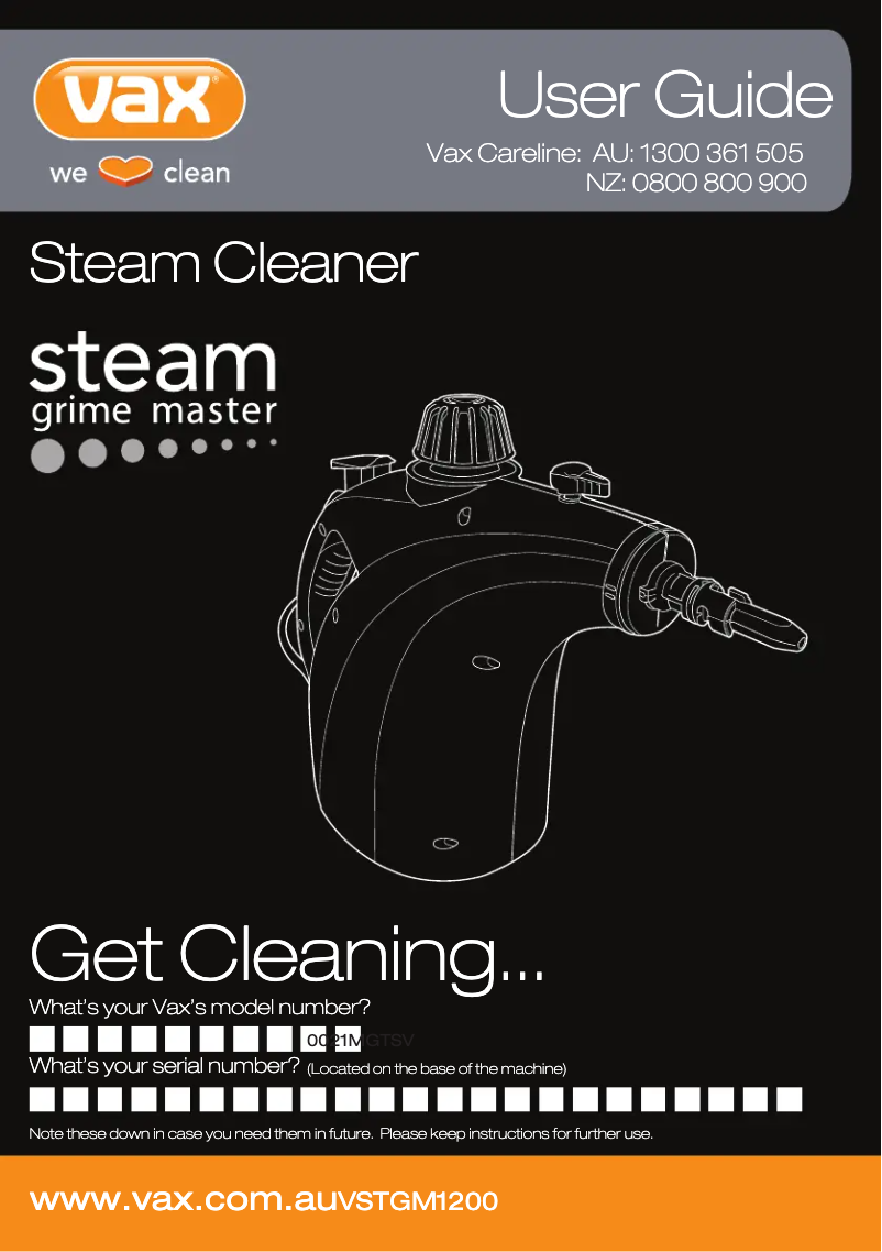 Image de la première page du manuel de l'appareil Grime Master VSTGM1200