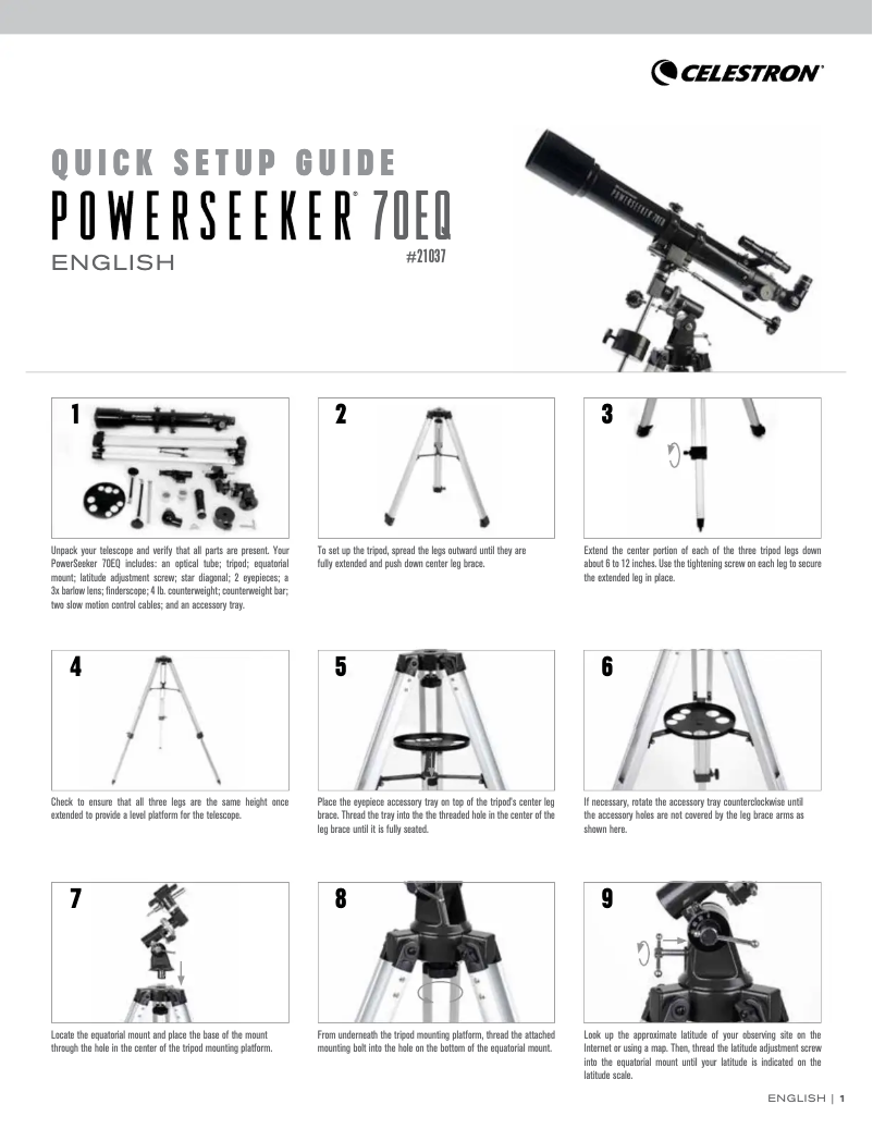 Image de la première page du manuel de l'appareil PowerSeeker 60AZ