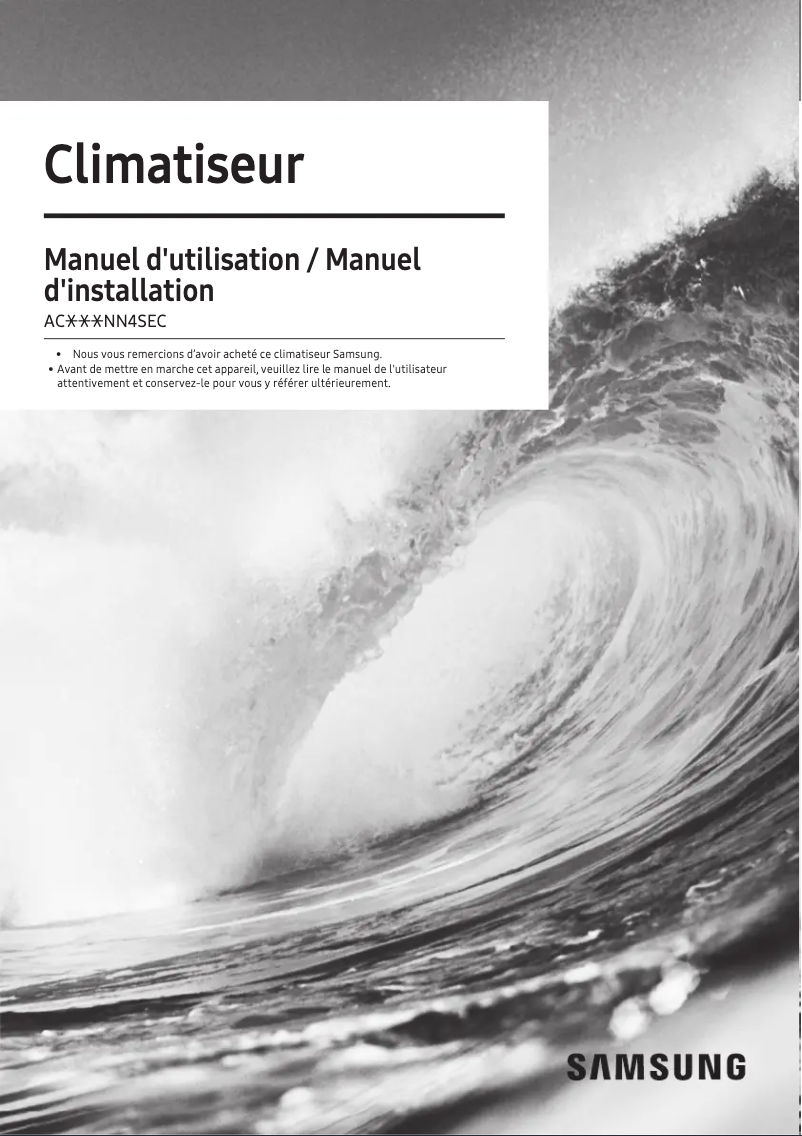 Page 1 de la notice Manuel utilisateur Samsung AC090NN4SEC