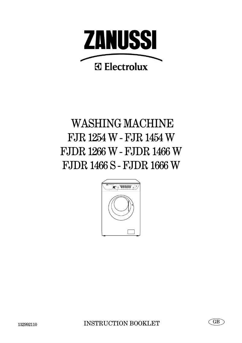 Page n°1 - Manuel utilisateur Zanussi-Electrolux FJR 1254 W