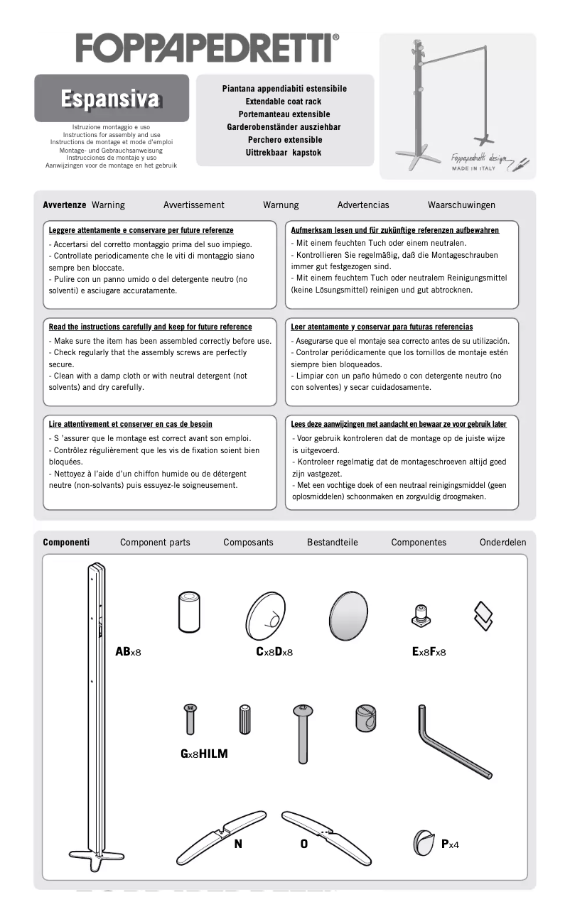 Image de la première page du manuel de l'appareil Espansiva