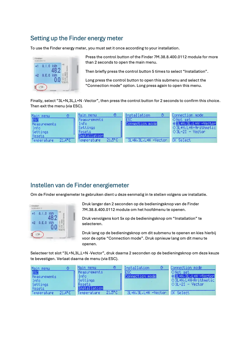 Page 1 de la notice Guide d'installation Finder FIN7M.38.8.400.0112