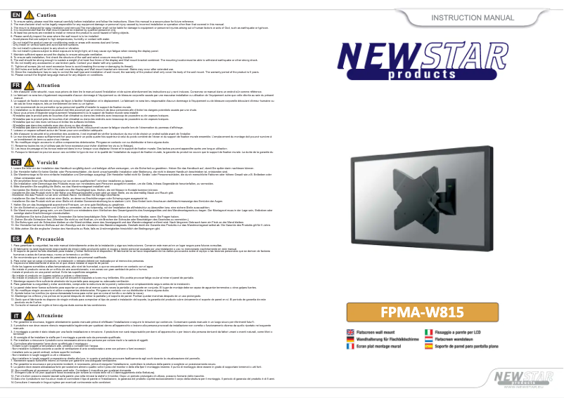 Page n°1 - Manuel utilisateur Newstar FPMA-W815