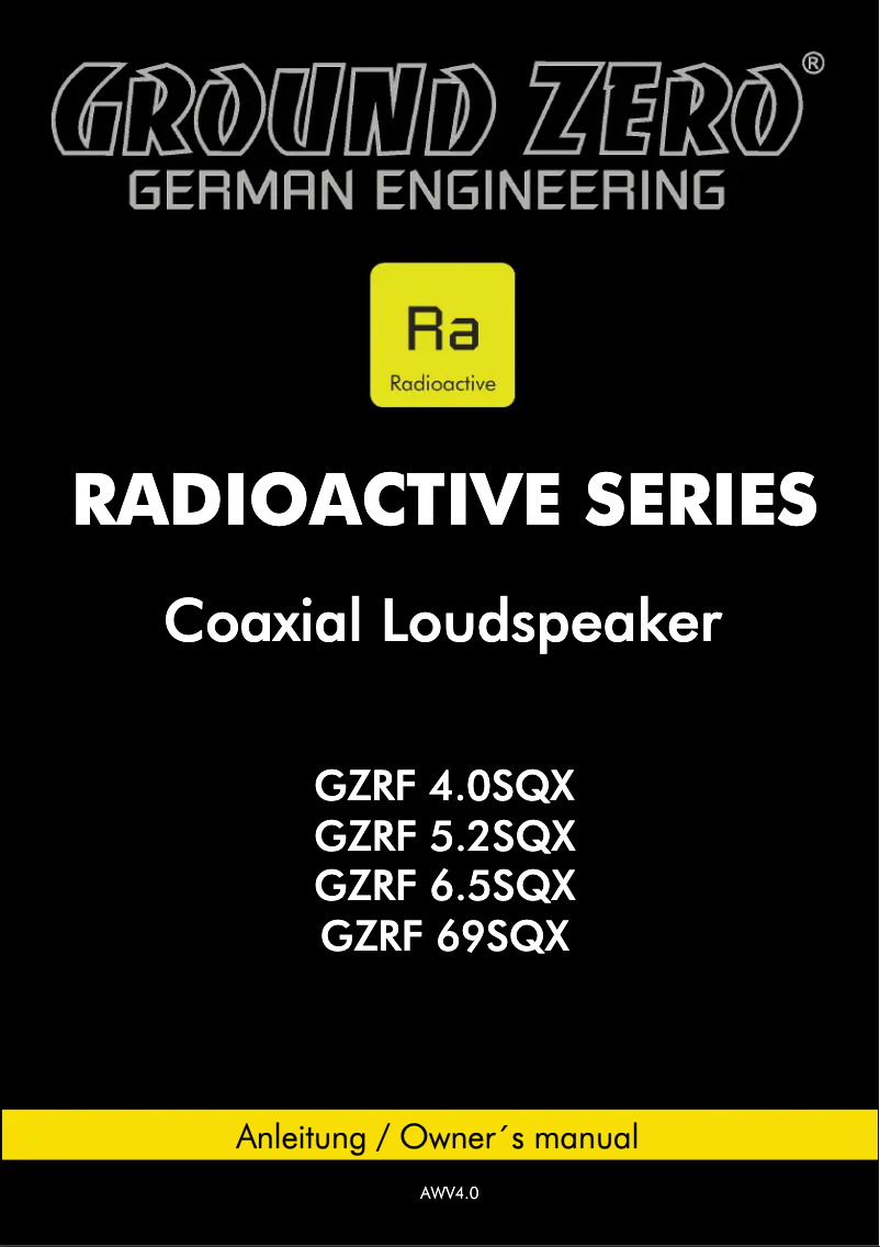 Image de la première page du manuel de l'appareil GZRF 5.2SQX