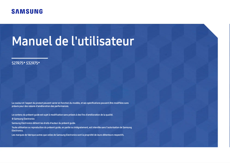 Page 1 de la notice Manuel utilisateur Samsung S32R750UEN