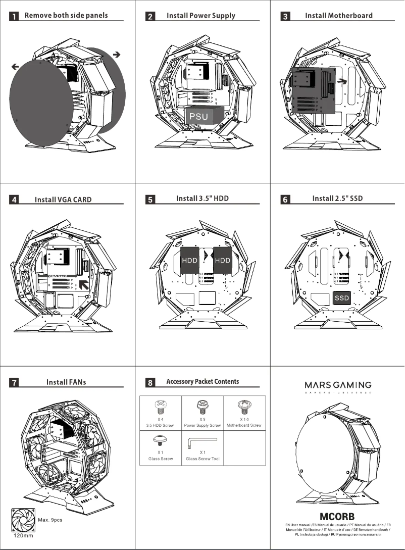 Page 1 de la notice Manuel utilisateur Mars Gaming MCORB
