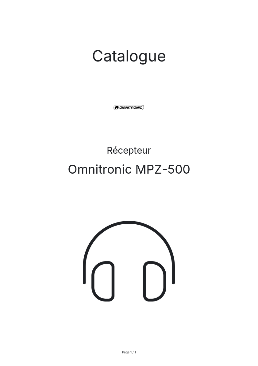 Image de la première page du manuel de l'appareil MPZ-500