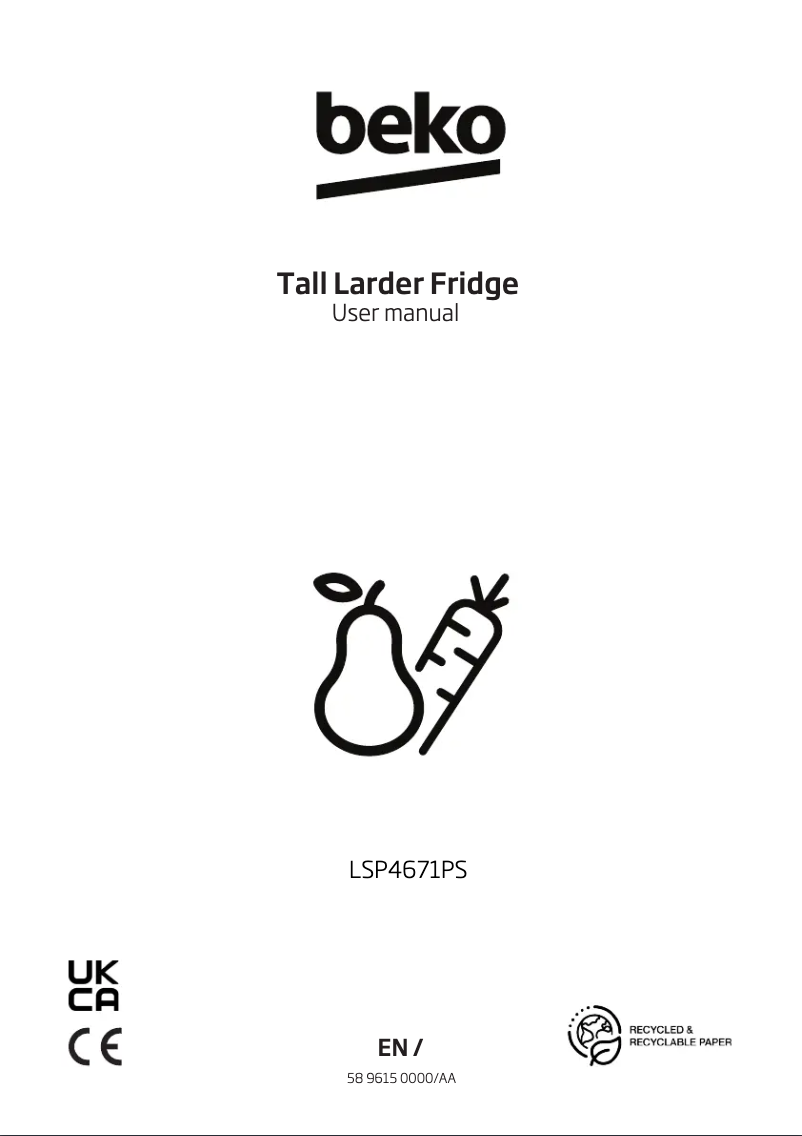 Page 1 de la notice Manuel utilisateur Beko LSP4671W