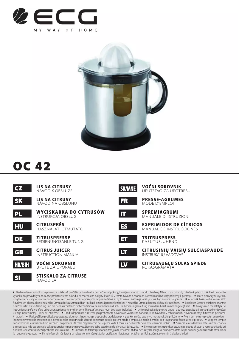 Image de la première page du manuel de l'appareil OC 42